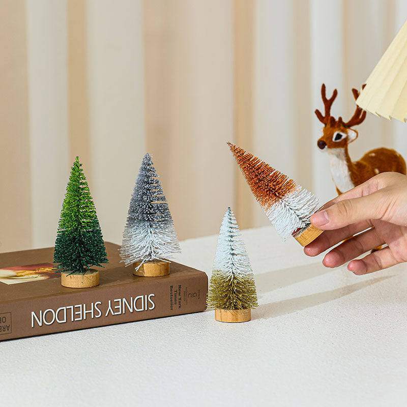 4PCS 10cm*4.5cm Mini Cedar Christmas PVC Ornaments