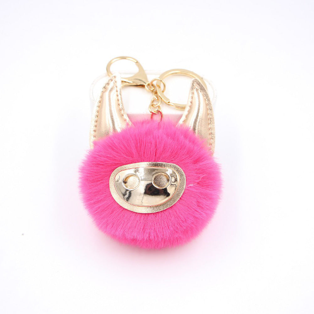 Shiny Cute Pig Plush Ball Bag Accessories Pendant