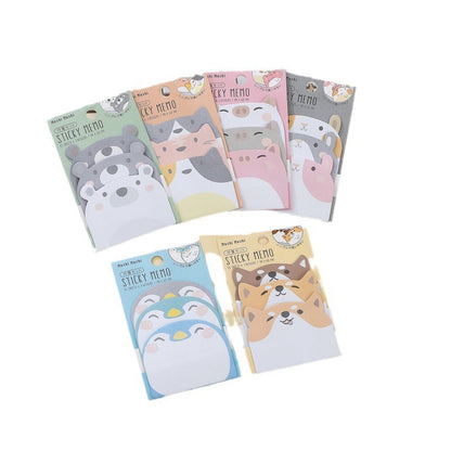 of Paper Cartoon Animal Shaped Sticky Notes