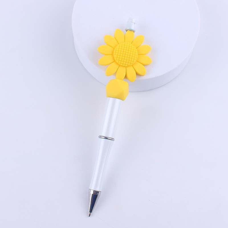 Cartoon Flower Silicone Handmade Beaded Ballpoint Pen