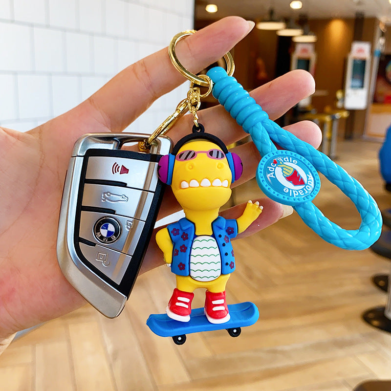 Cartoon DJ Little Dinosaur Doll PVC Keychain Cute Keychain