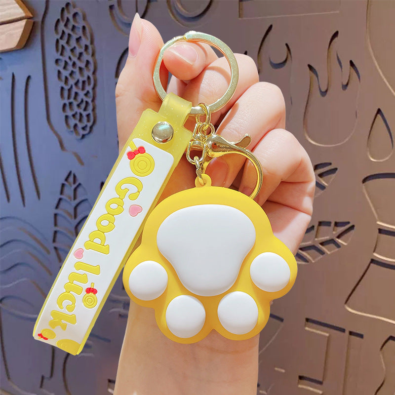 Cartoon Cat Claw PVC Keychain