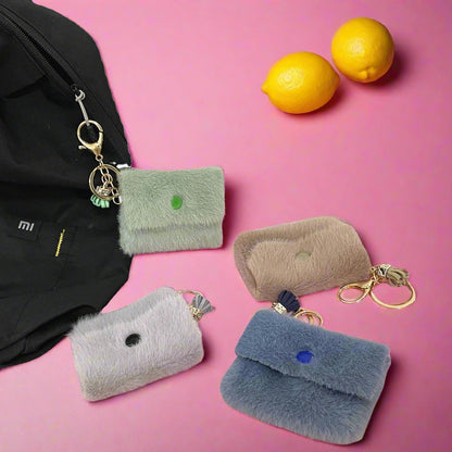 Mini Plush Coin Wallet Keychain