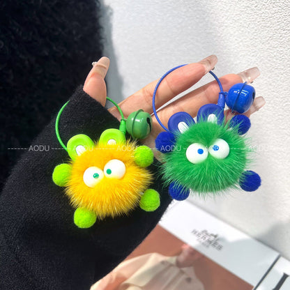 Cute Little Briquettes Pendant Plush Keychain