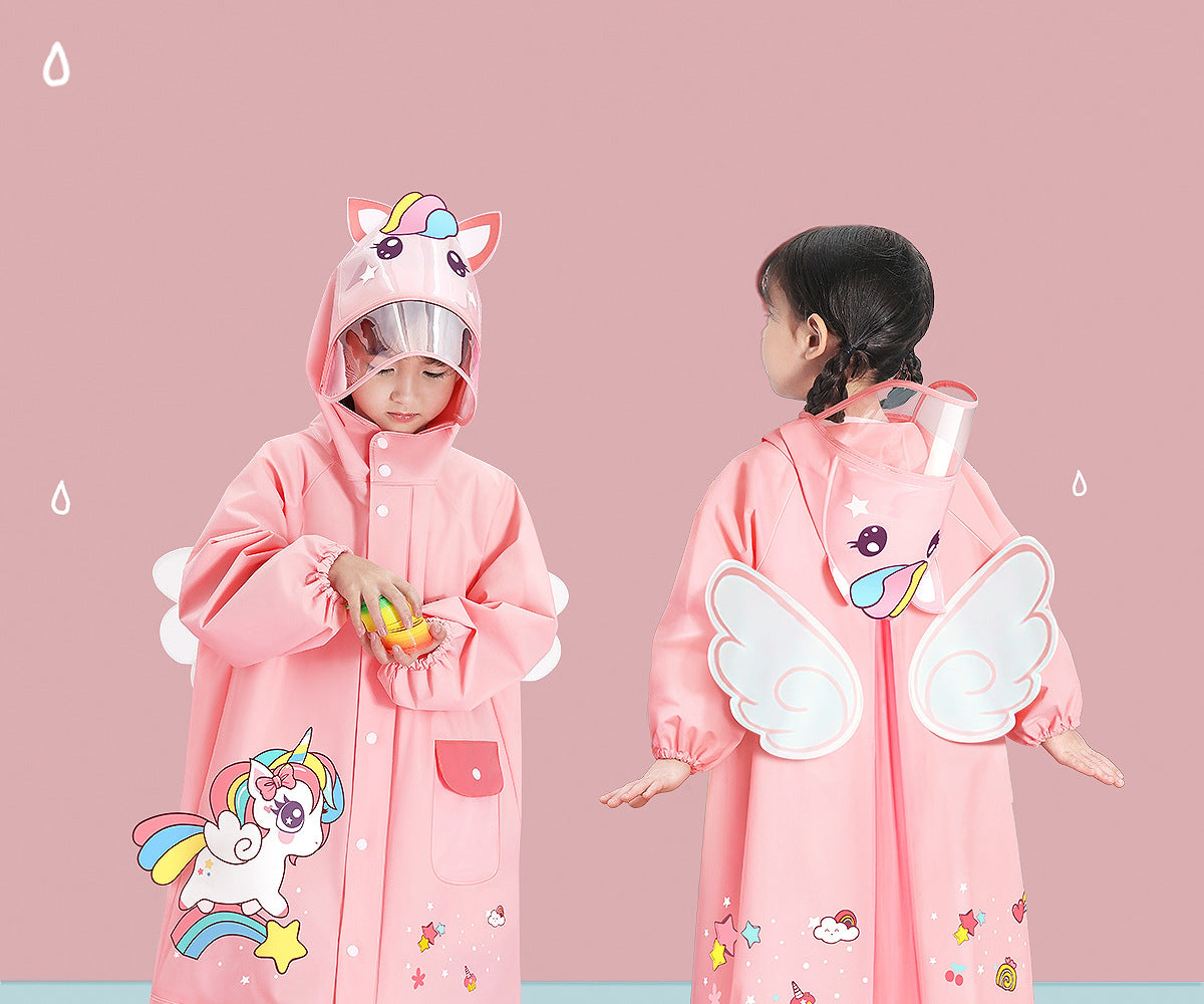 Cartoon Raincoat with Storage Bag
