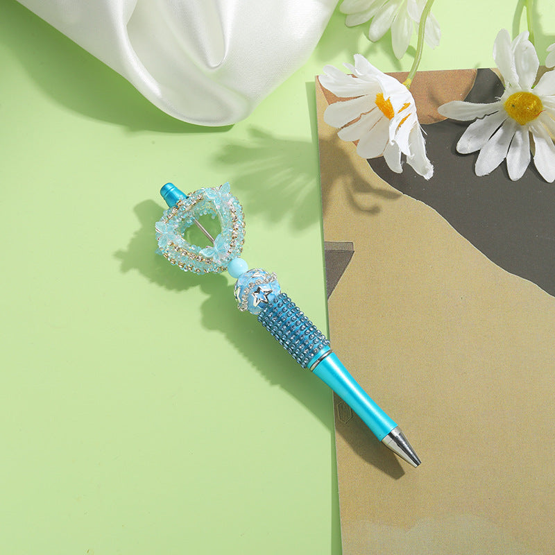 Beaded Pens Colorful Handmade Beaded Twisting Rhinestone Love