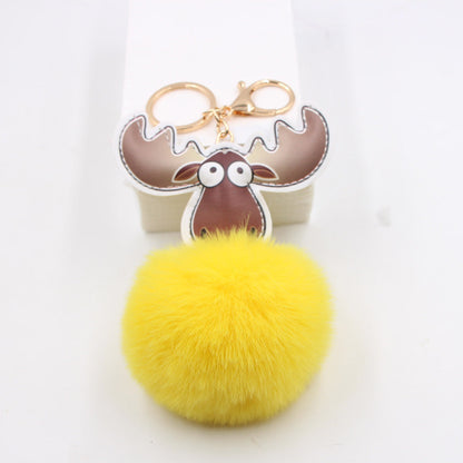 Old Goat Hair Ball Alloy Keychain