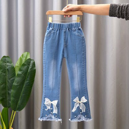 Cotton Medium Large Children's Wide Leg Pants Flared Long Pants