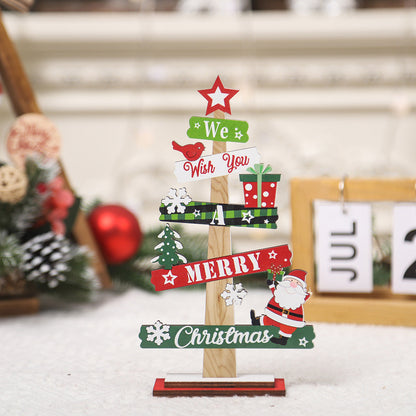 Christmas Decorations Mini Desktop Christmas Tree Wooden Ornaments