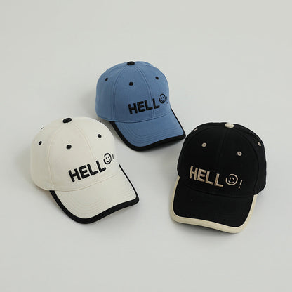 Children's Letter Embroidery Smiley Sun Visor Baseball Cap