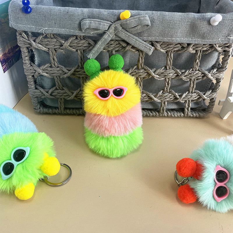 New Cute Caterpillar Plush Keychain