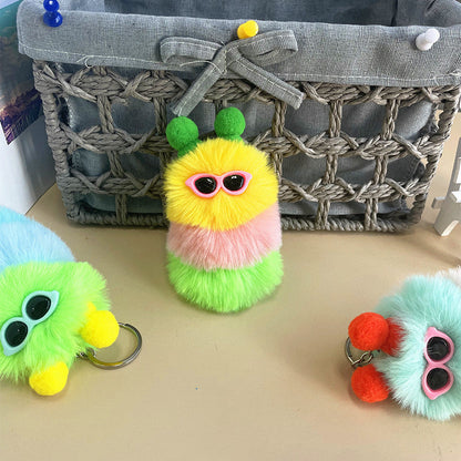 New Cute Caterpillar Plush Keychain