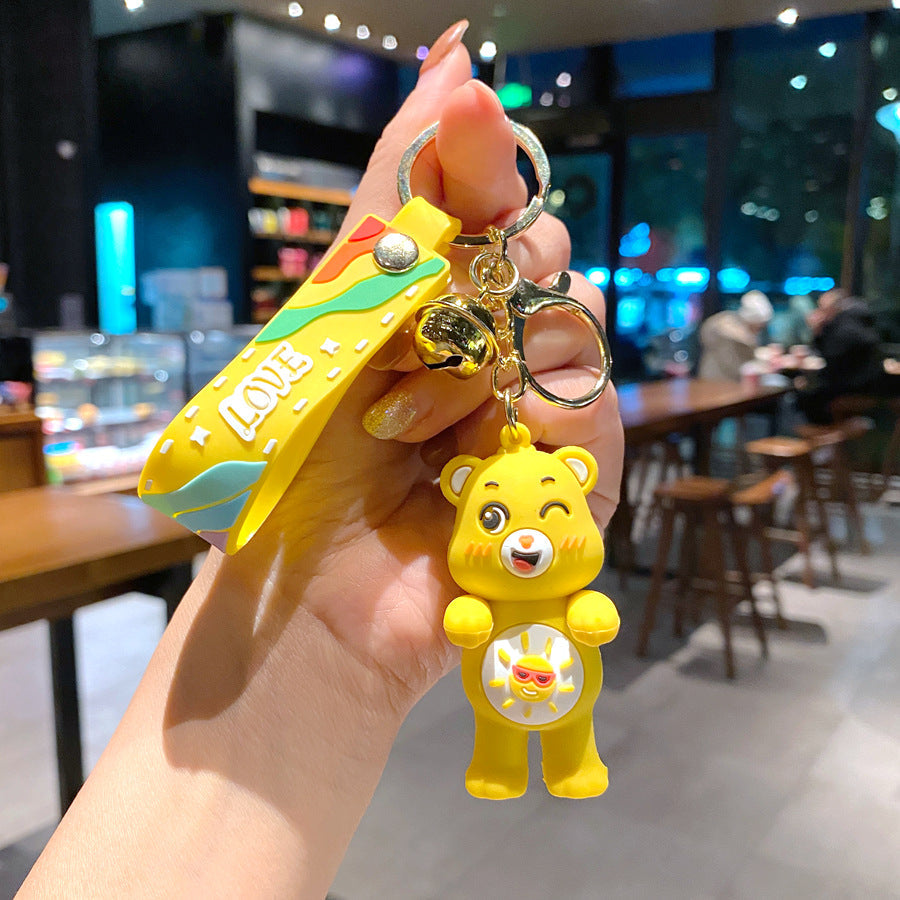 Cartoon Cute Love Bear Keychains Silicone Creative Keychain