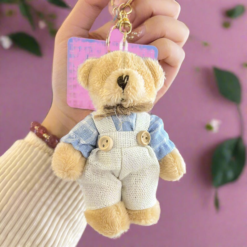 Cute Teddy Bear Doll Plush Ball Keychain