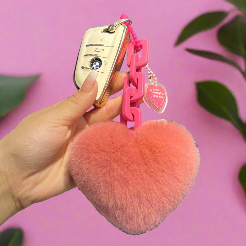 Plush Love Chain Keychains