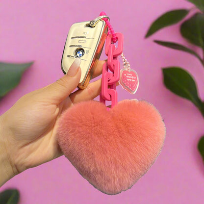 Plush Love Chain Keychains
