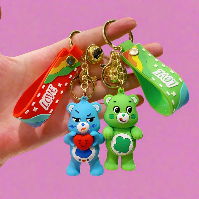 Cartoon PVC Soft Love Bear Keychain Cute Keychain