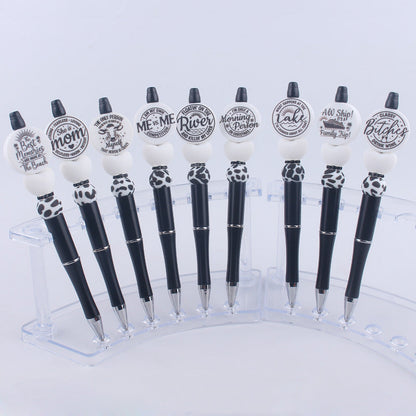 Beaded Pens Black Silicone Beaded Pen