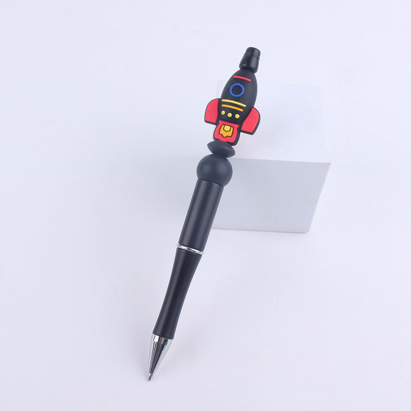 Handmade Bead Pen Cartoon Rocket Astronaut Silicone Ballpoint