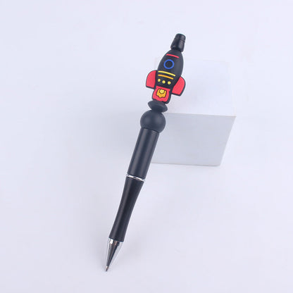 Handmade Bead Pen Cartoon Rocket Astronaut Silicone Ballpoint
