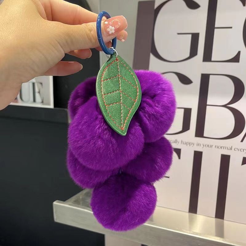 Cute Grape Imitation Rex Rabbit Fur Plush Ball