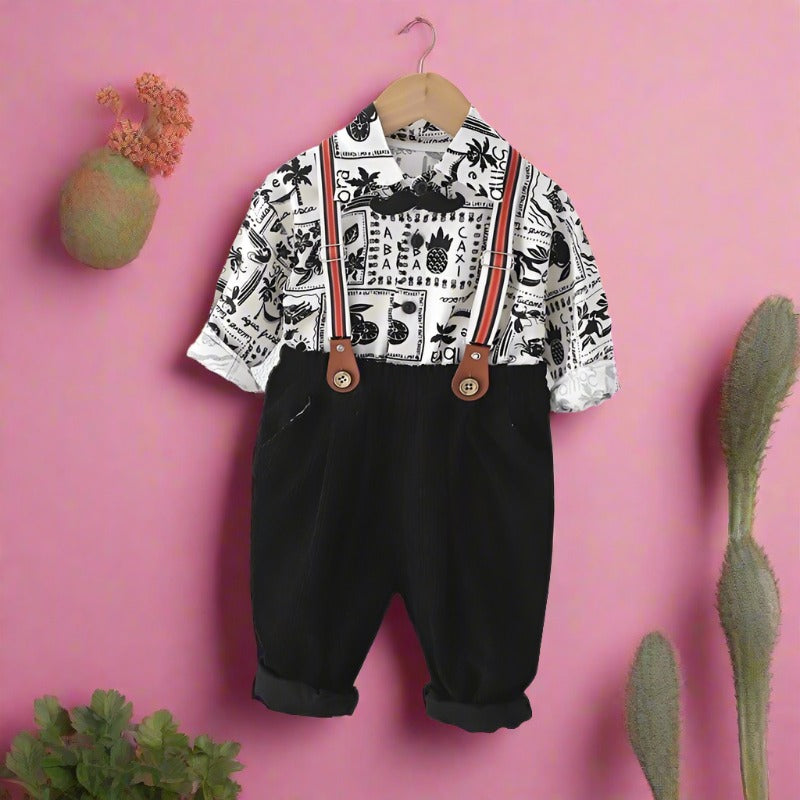 Children's Cotton Casual Long Sleeved Shirt Two-piece Set