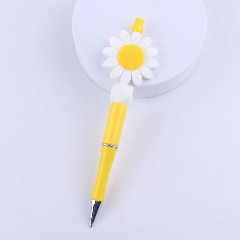 Cartoon Flower Silicone Handmade Beaded Ballpoint Pen