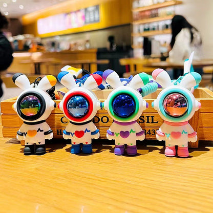 Cartoon Astronaut Love Rabbit PVC Keychain Cute Keychain