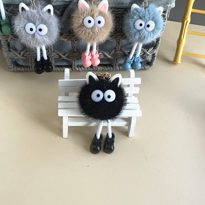 Cute Cartoon Plush Doll Small Briquette Keychain