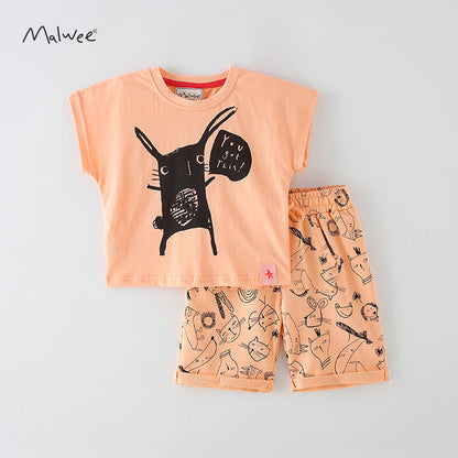 Boys' short sleeved shorts two piece set