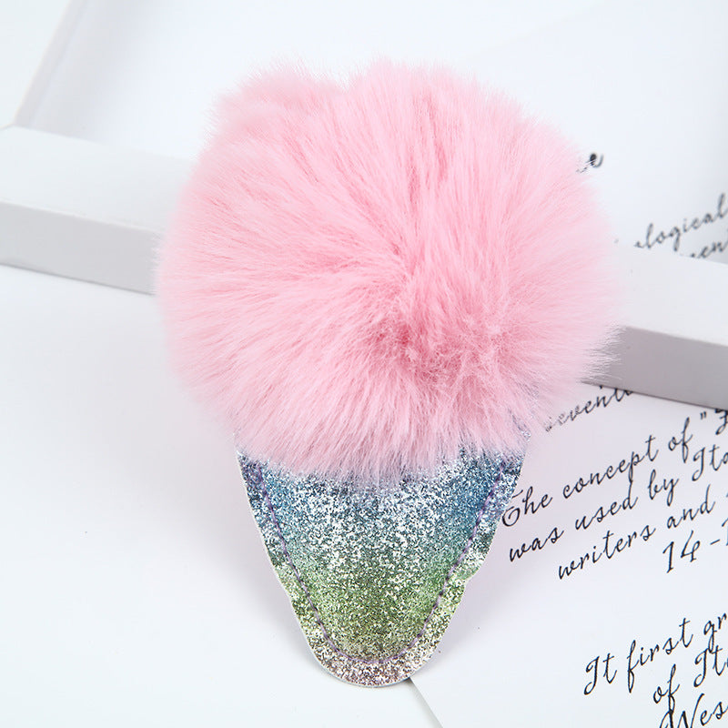 Hair Ball Ice Cream Cone Keychain