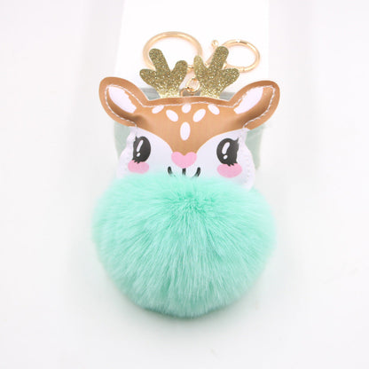 Christmas Cute Fawn Plush Keychain