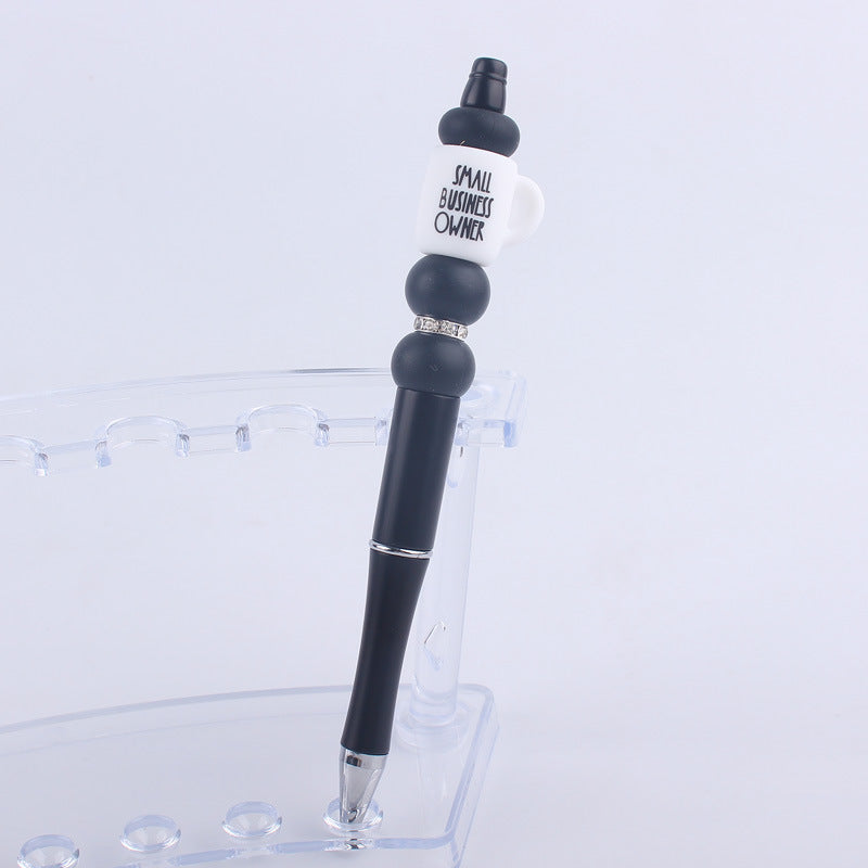 Handmade Bead Pen Cartoon Cup Silicone Ballpoint Pen