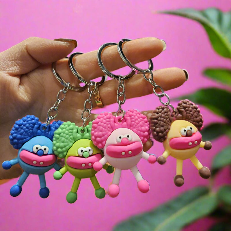 Cartoon Monster PVC Soft Glue Keychains Cute Keychain