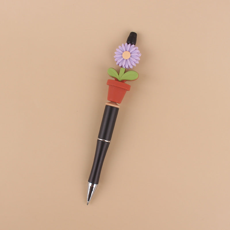 Silicone Beaded Sunflower Potted Wooden Beads Plastic