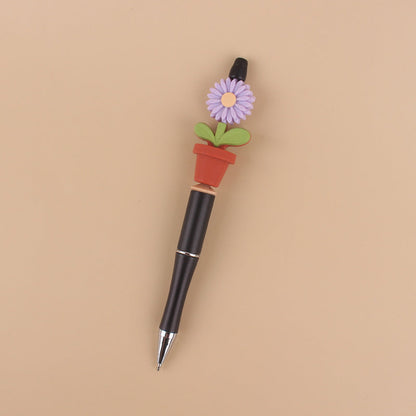 Silicone Beaded Sunflower Potted Wooden Beads Plastic