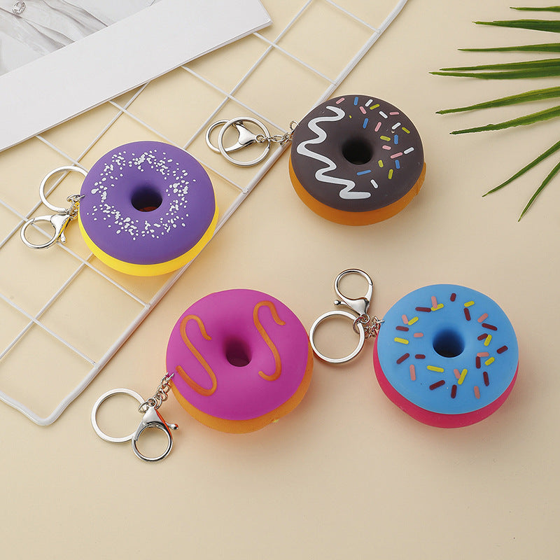 Silicone Donut Pinch Music Keychain