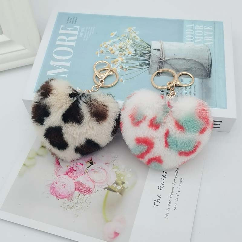Imitation Lazy Rabbit Fur Love Fur Ball Key