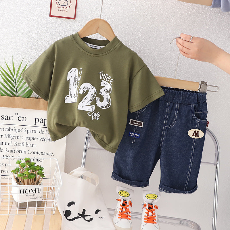 Kids Numbers Short Sleeve Baby Clothes