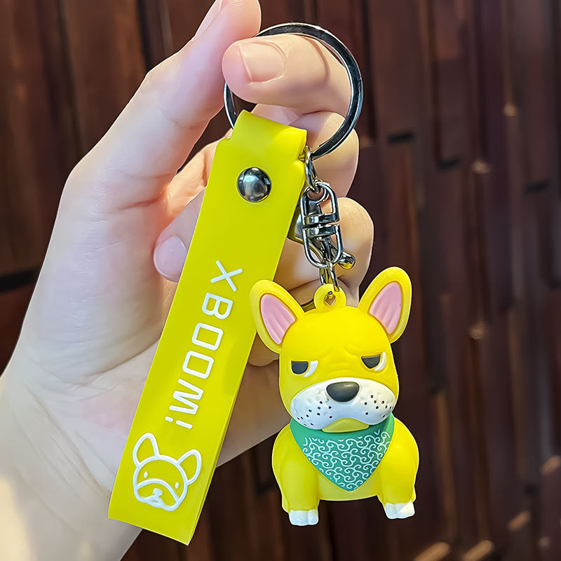 Bulldog Silicone Keychain