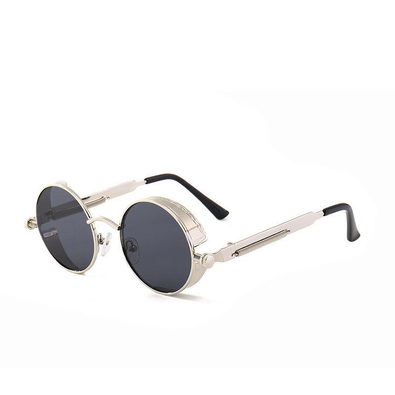 Neutrals Punk Fashion Round Retro Sunglasses