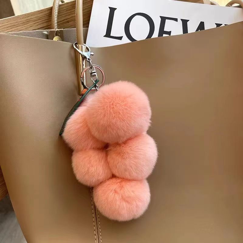 Cute Grape Imitation Rex Rabbit Fur Plush Ball