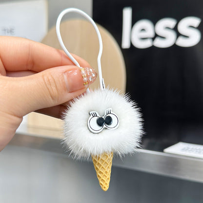 Briquette Ice Cream Plush Keychain