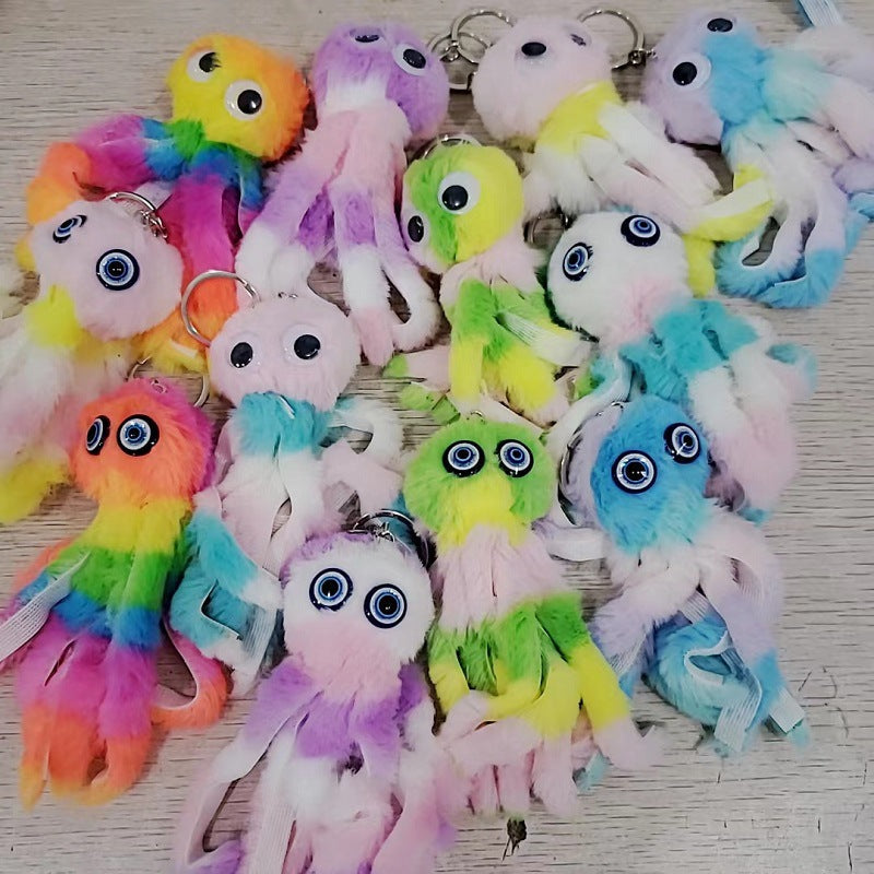 Plush Colorful Octopus Keychain