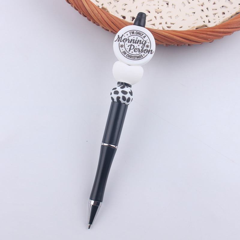 Beaded Pens Black Silicone Beaded Pen