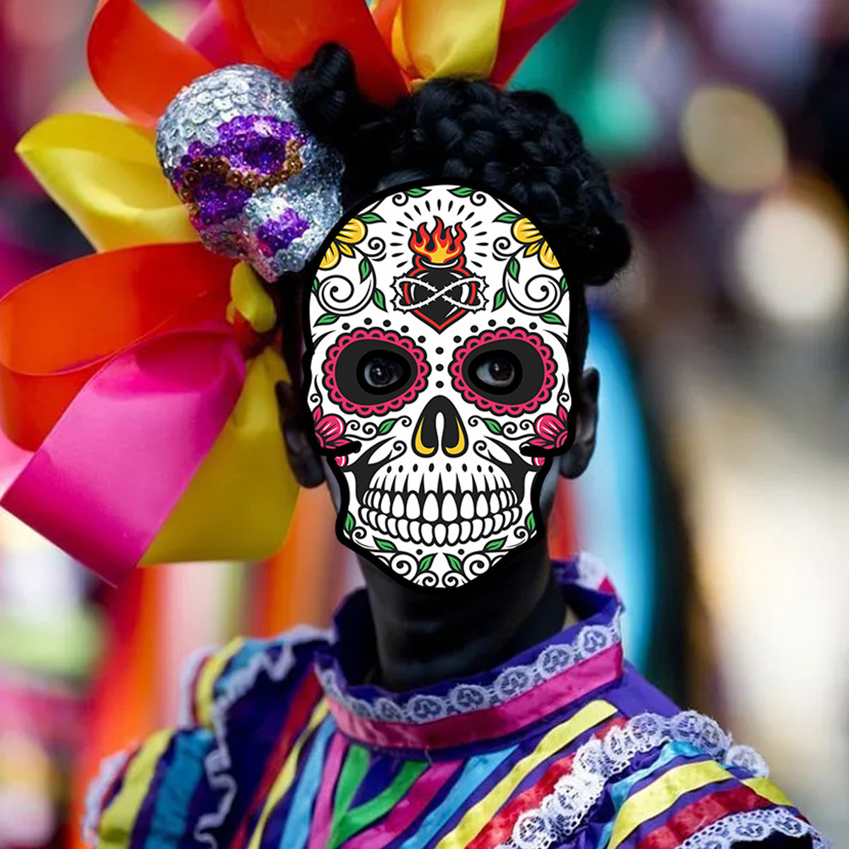Halloween party masquerade paper skull ghost face diy mask