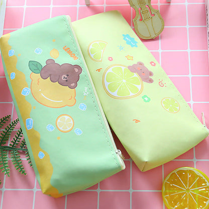 Creative PU Leather Cartoon Bear Rabbit Pencil Case
