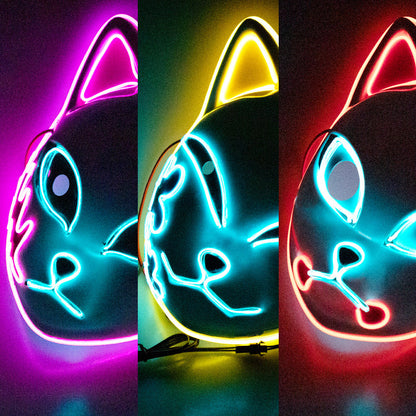 Halloween Cosplay Fox Luminous Plastic Masks