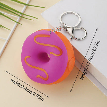 Silicone Donut Pinch Music Keychain