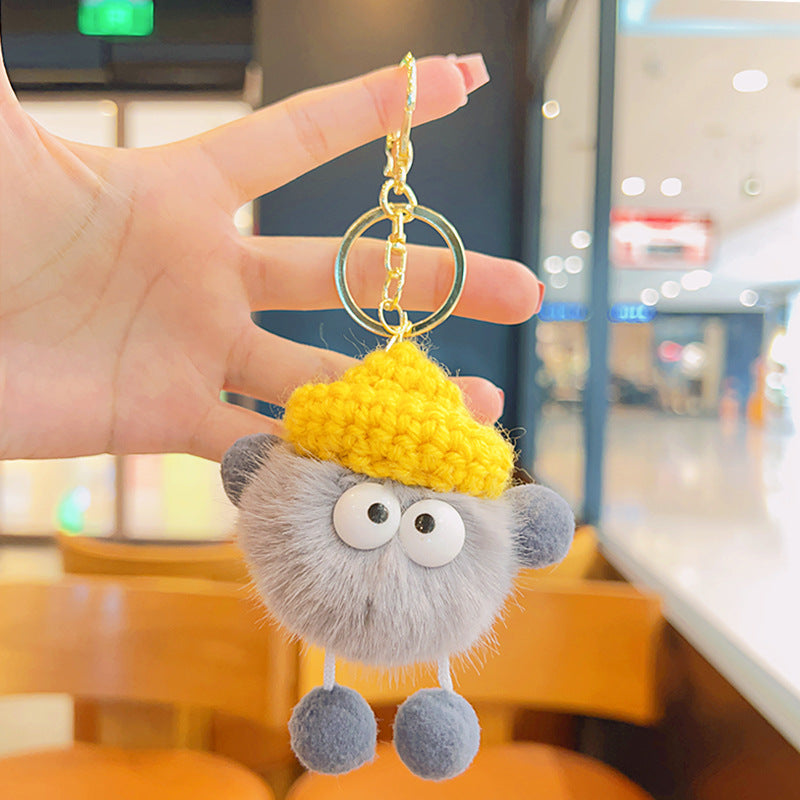 Cartoon Fur Ball Plush Cute Keychain